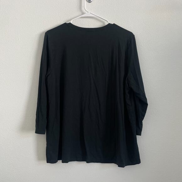 J. Jill Cardigan Womens L Petite Black Knit Jersey Wearever Collection Top - Picture 10 of 12